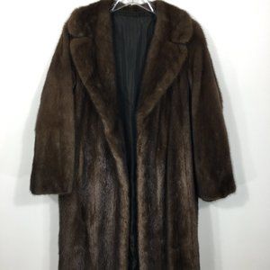 Classic MINK fur coat dark brown Women's Medium jacket